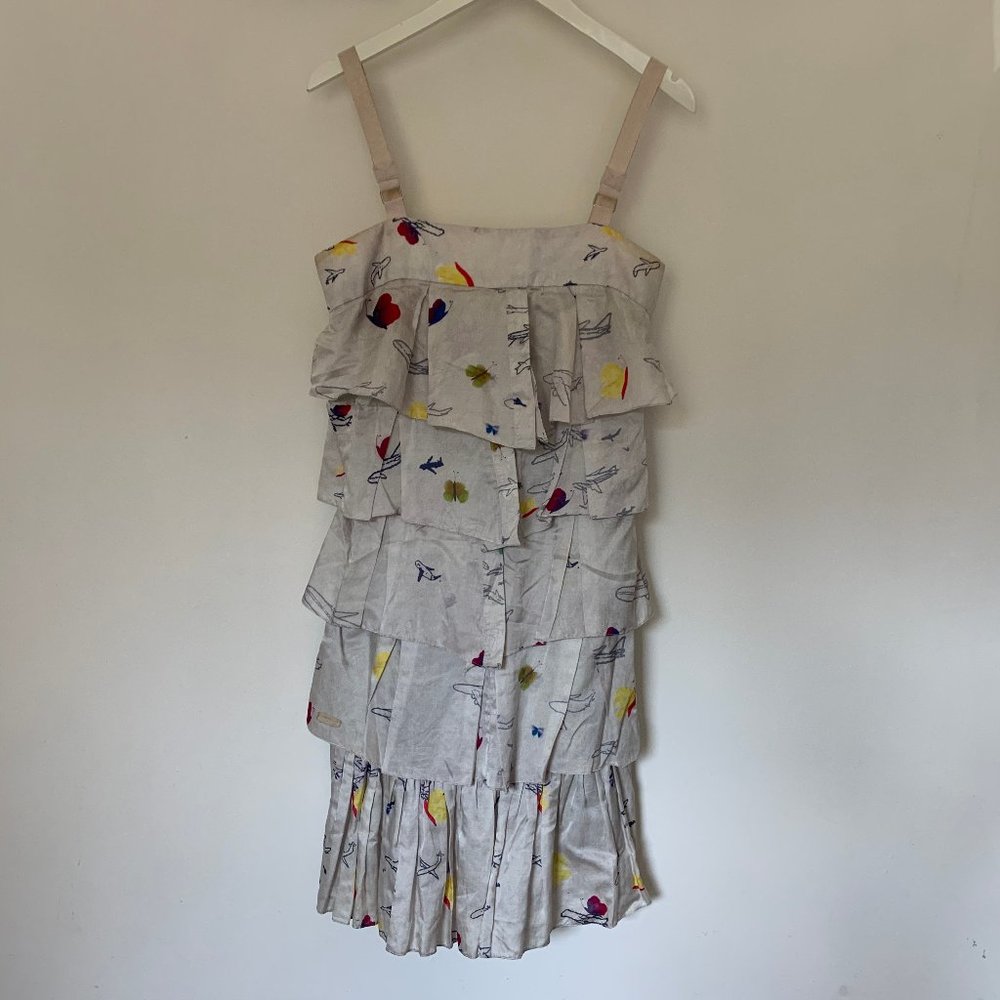 Kylza Ribas Tiered Silk Dress 38